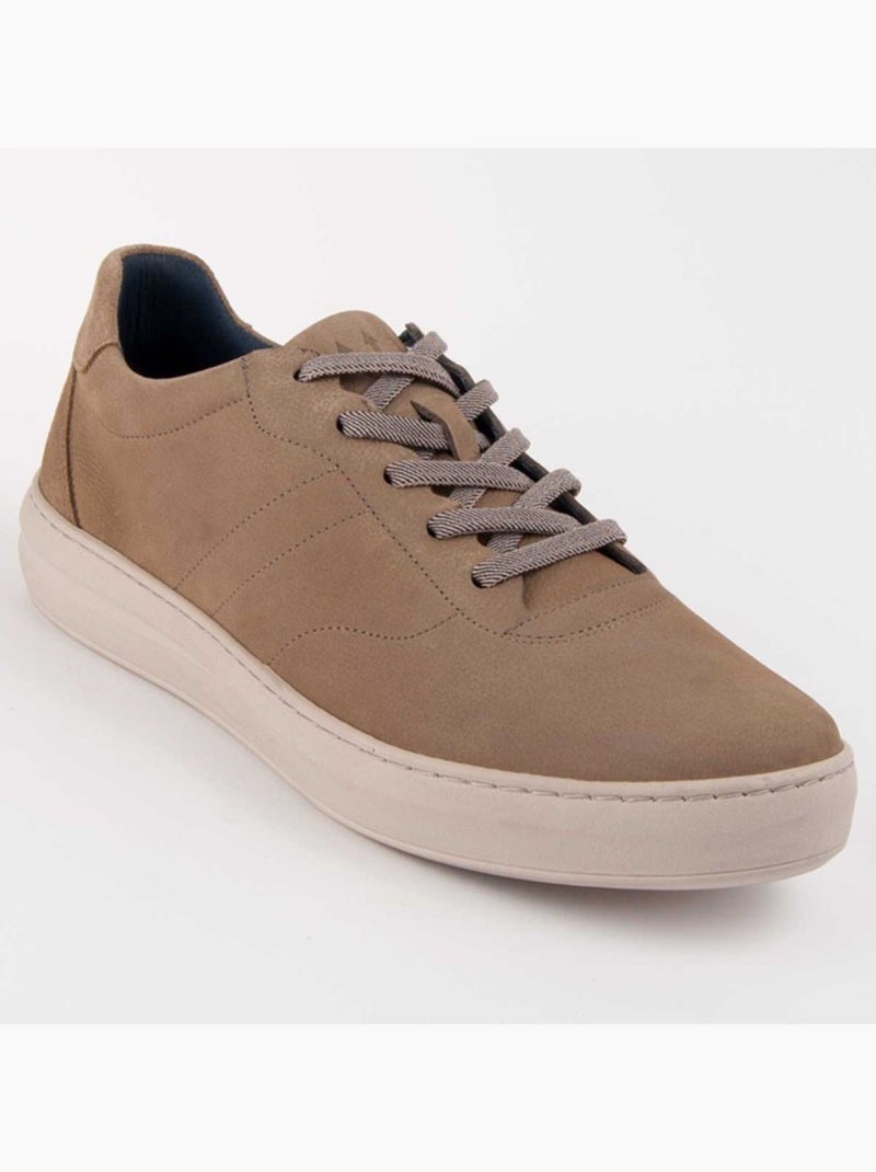 Sneaker Natuurlijk Leer Purapiel Beige - Kiabi