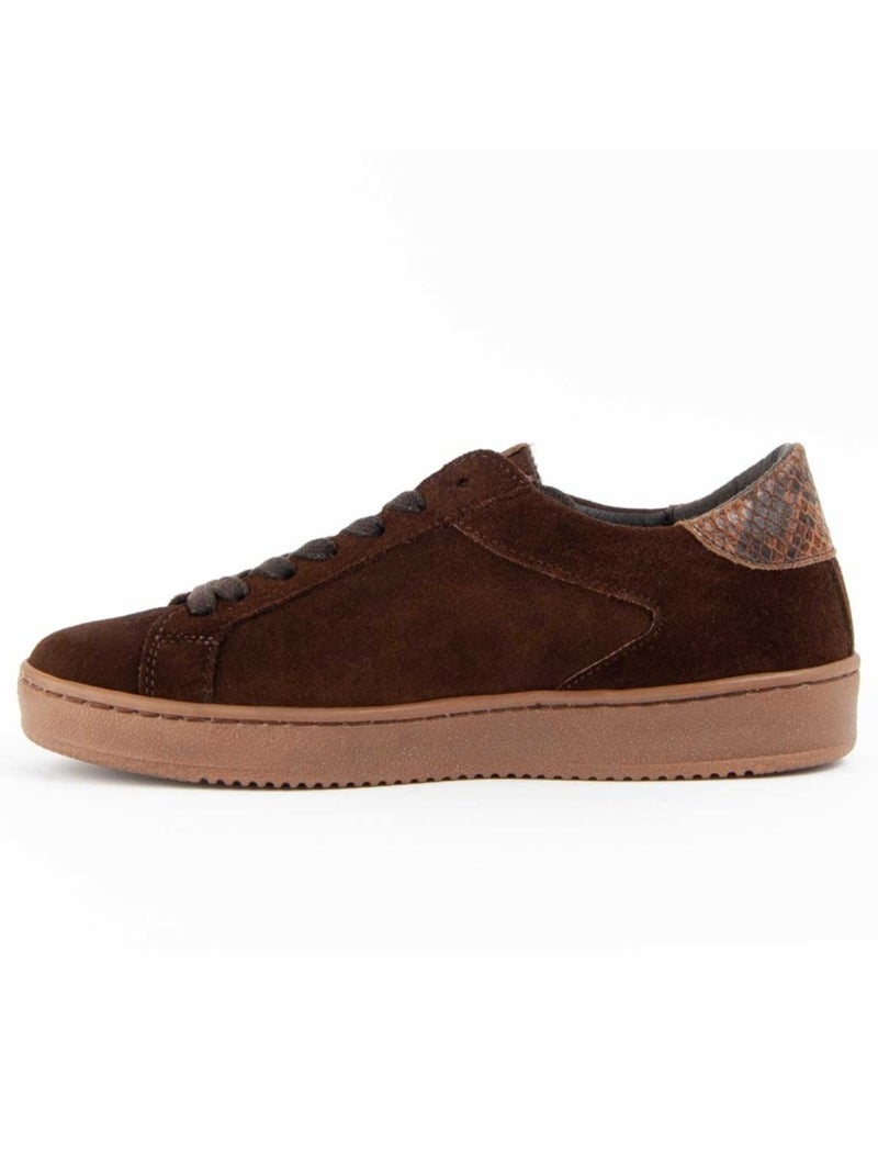 Sneaker Natuurlijk Leer Purapiel Bruin - Kiabi