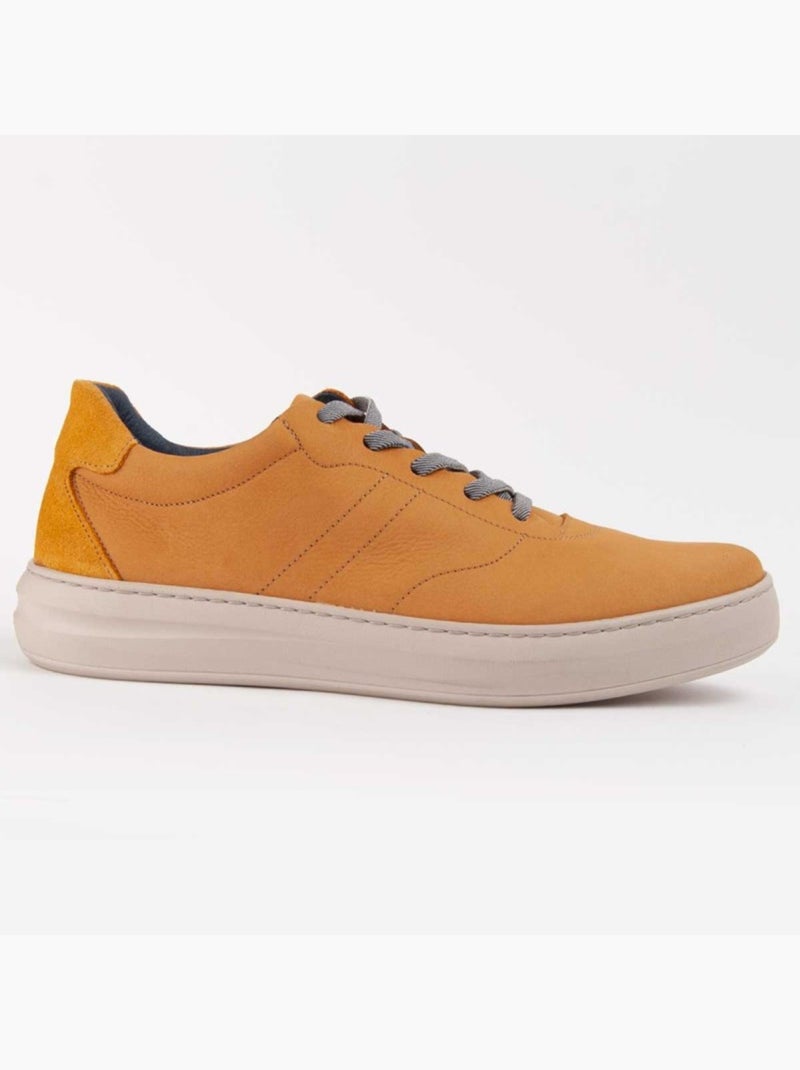 Sneaker Natuurlijk Leer Purapiel Geel - Kiabi