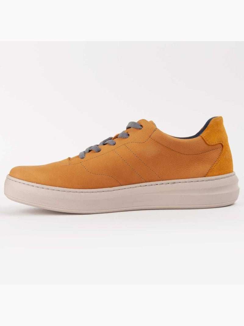 Sneaker Natuurlijk Leer Purapiel Geel - Kiabi