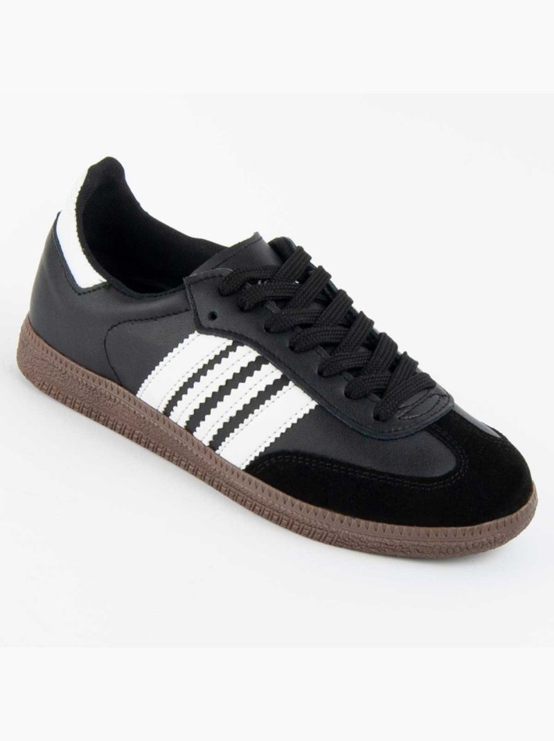 Sneaker Natuurlijk Leer Purapiel Zwart - Kiabi