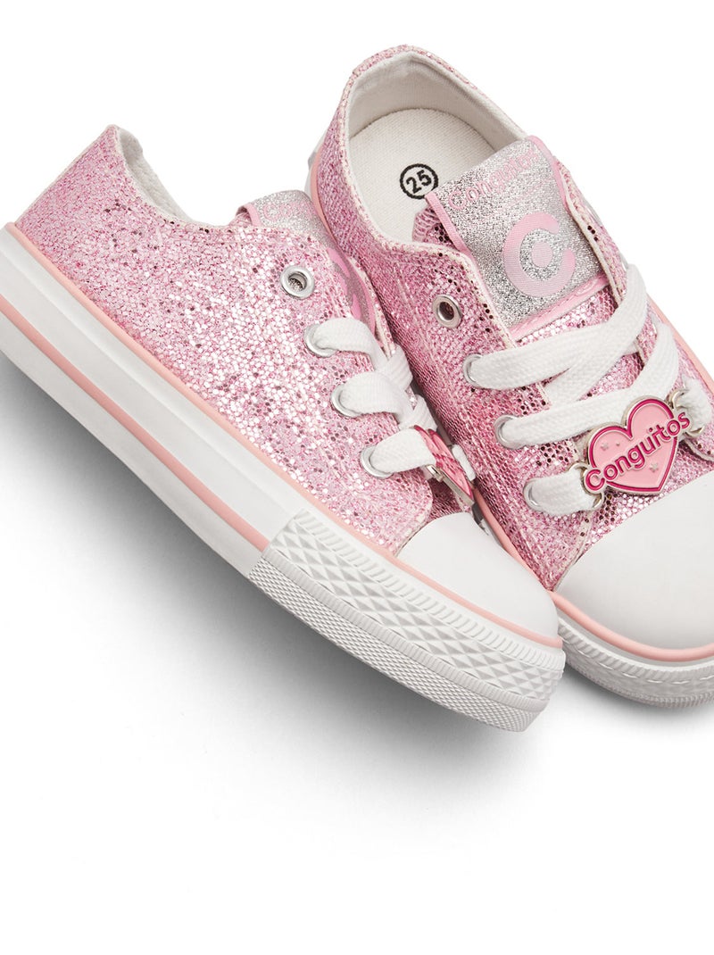 Sneakers Conguitos Altas Glitter Roze - Kiabi