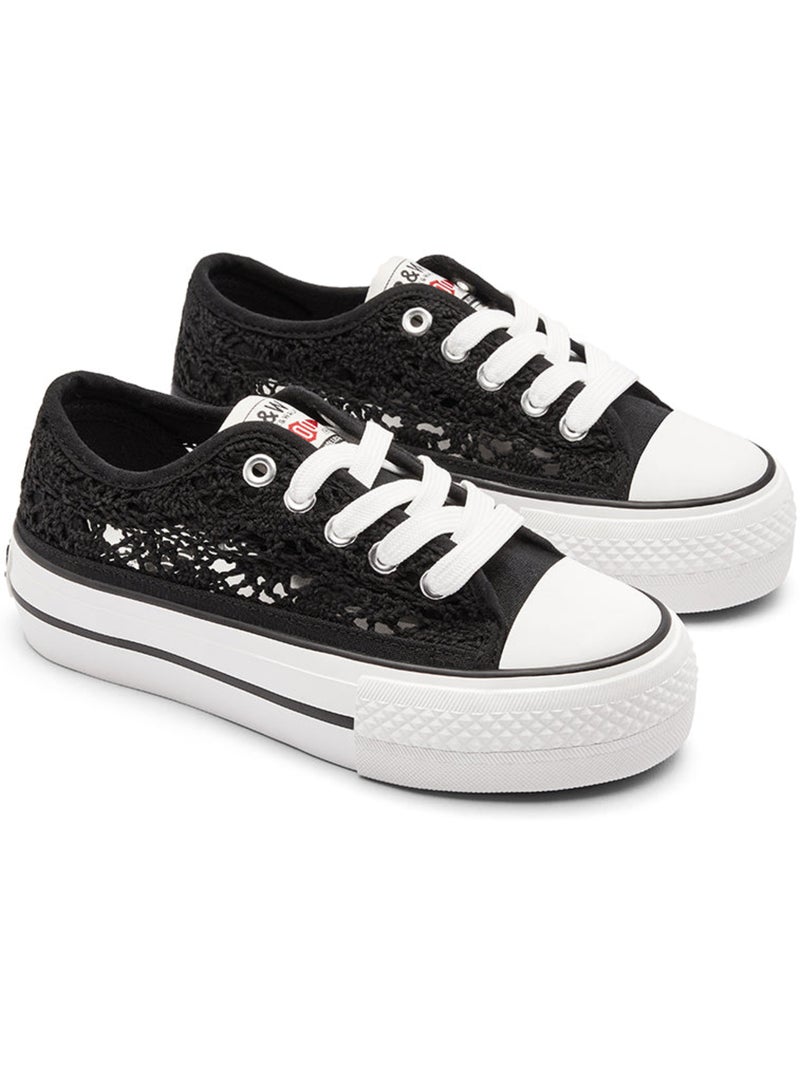 Sneakers conguitos bajas crochet Zwart Zwart - Kiabi