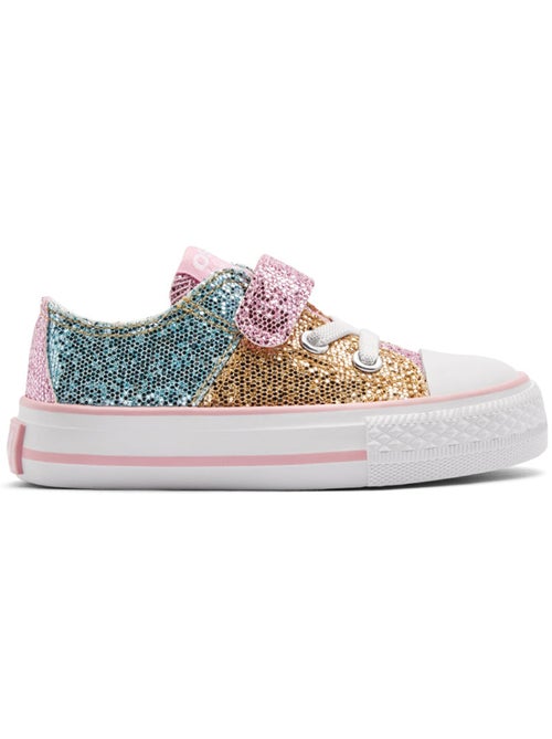 Sneakers conguitos bajas glitter patchwork - Kiabi Sneakers conguitos bajas glitter patchwork - Kiabi