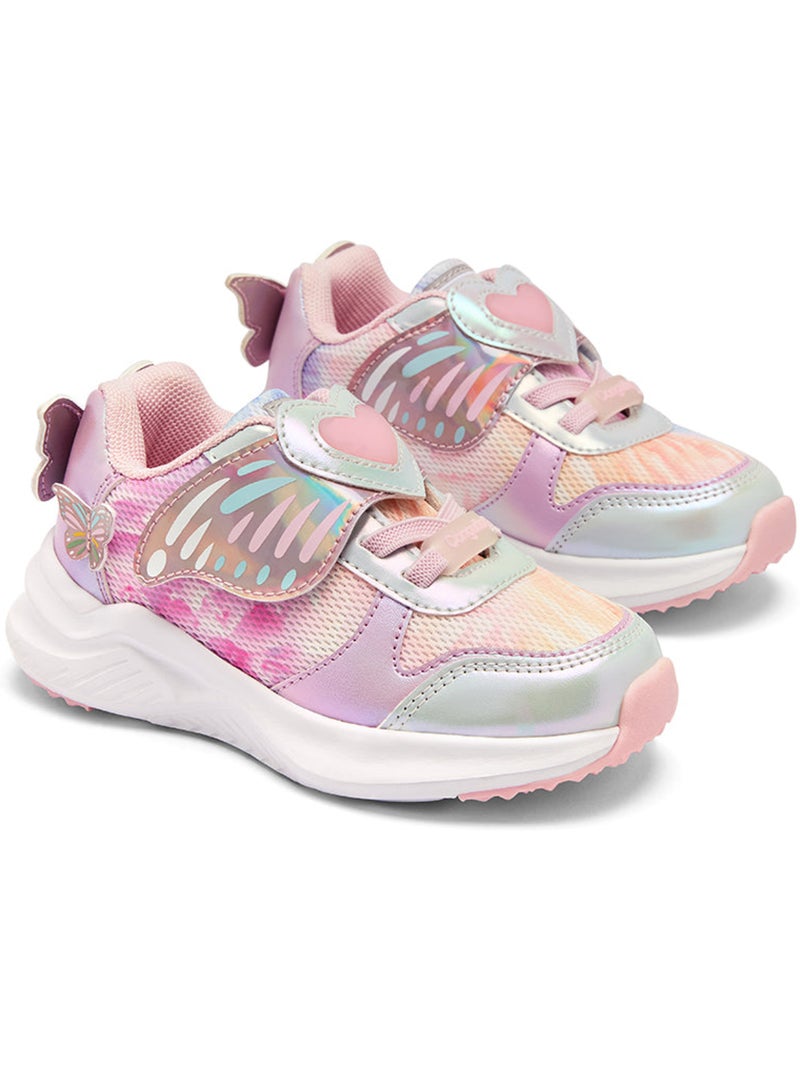 Sneakers conguitos estampado mariposa Roze - Kiabi