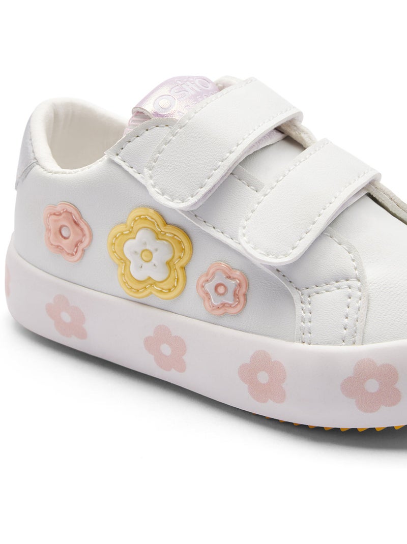 Sneakers conguitos flores autoadherente Wit - Kiabi