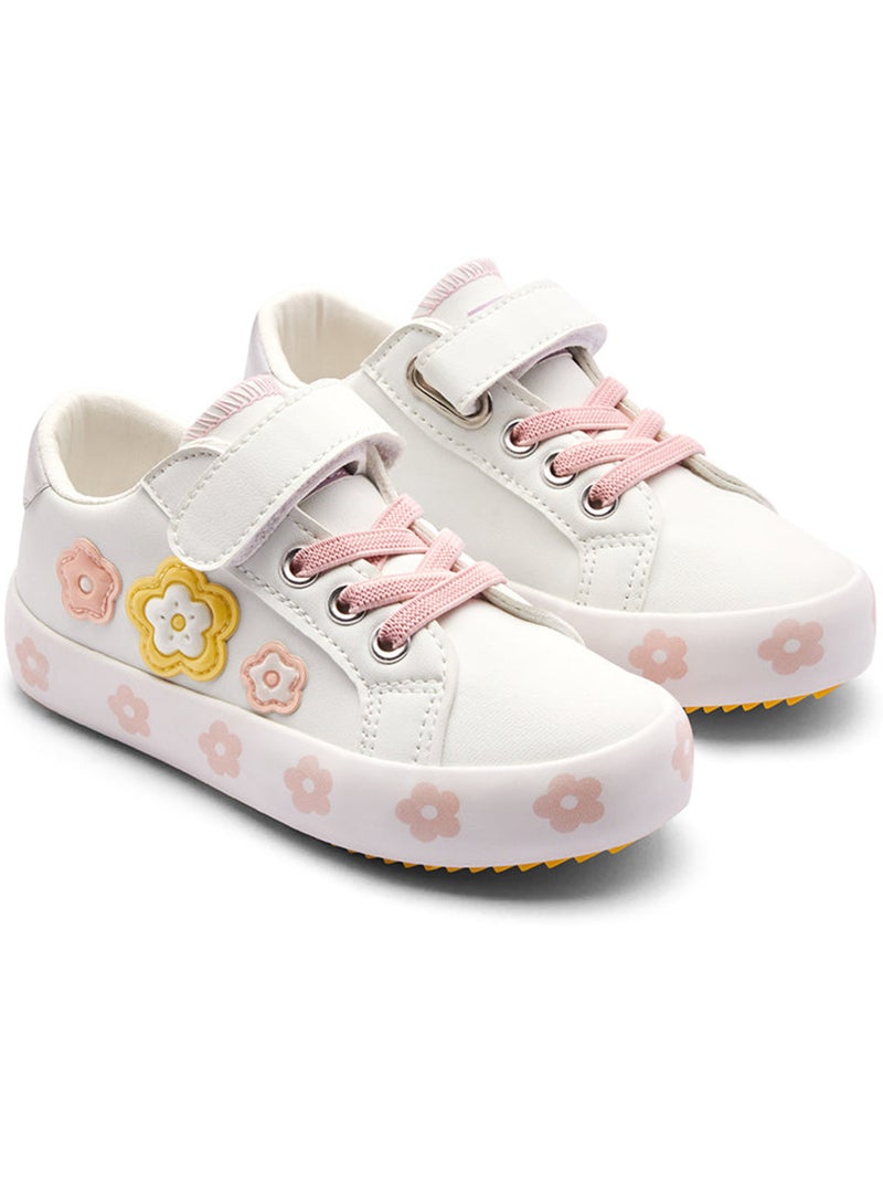Sneakers conguitos flores tira Wit - Kiabi