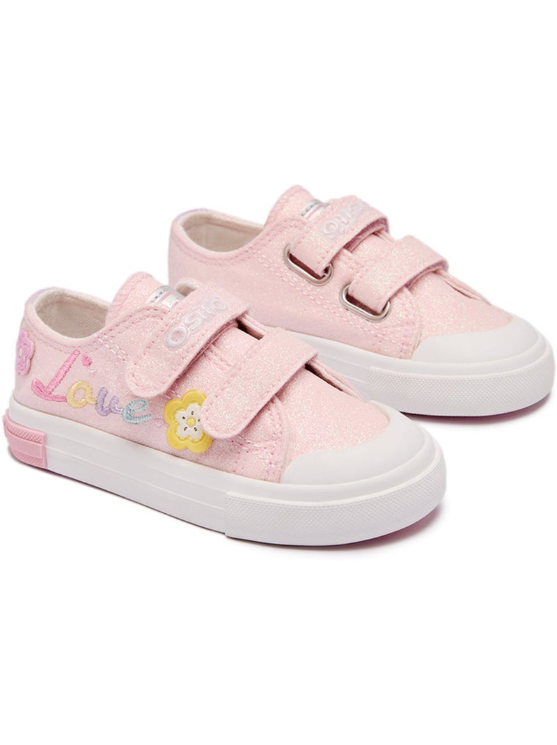 Sneakers conguitos glitter flores Roze - Kiabi