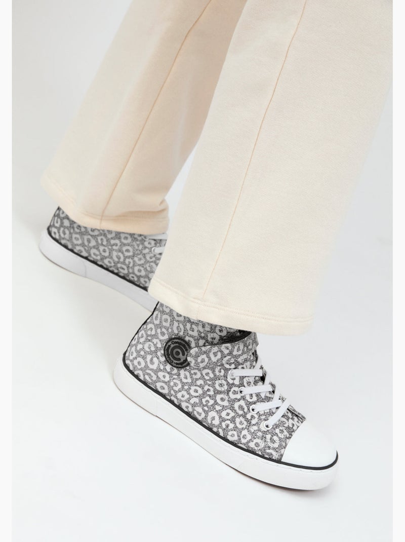 Sneakers conguitos purpurina Zilver - Kiabi