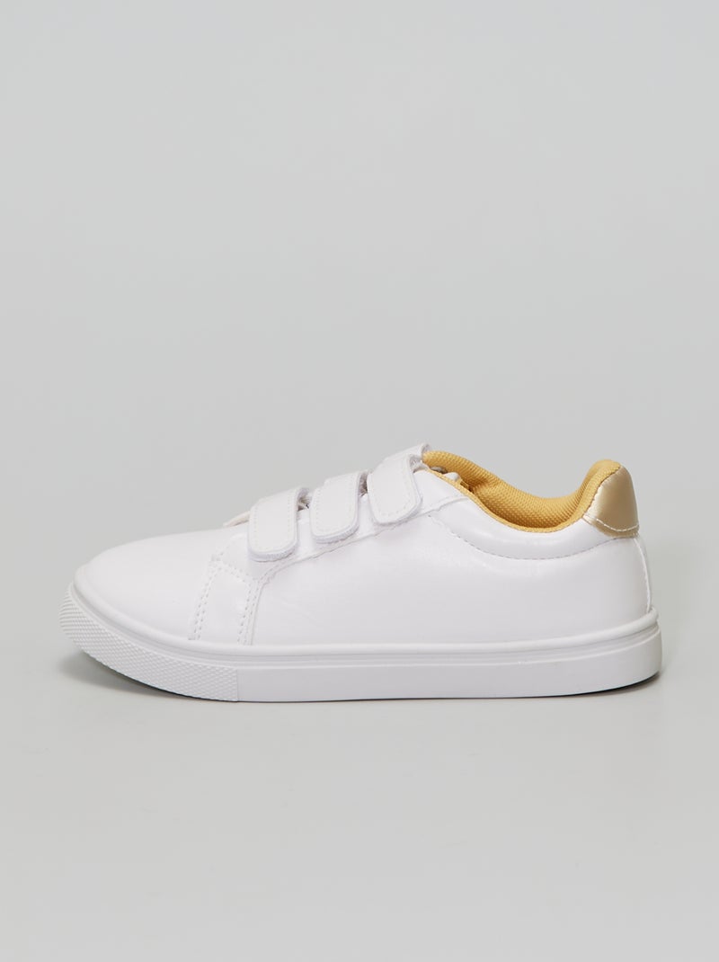 Sneakers met 3 klittenbanden wit - Kiabi