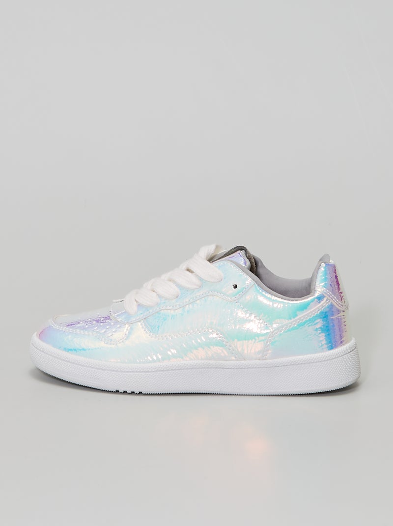 Sneakers met hologrameffect Beige - Kiabi