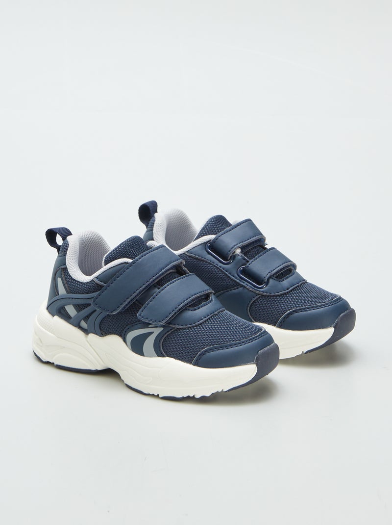 Sneakers met klittenband BLAUW - Kiabi