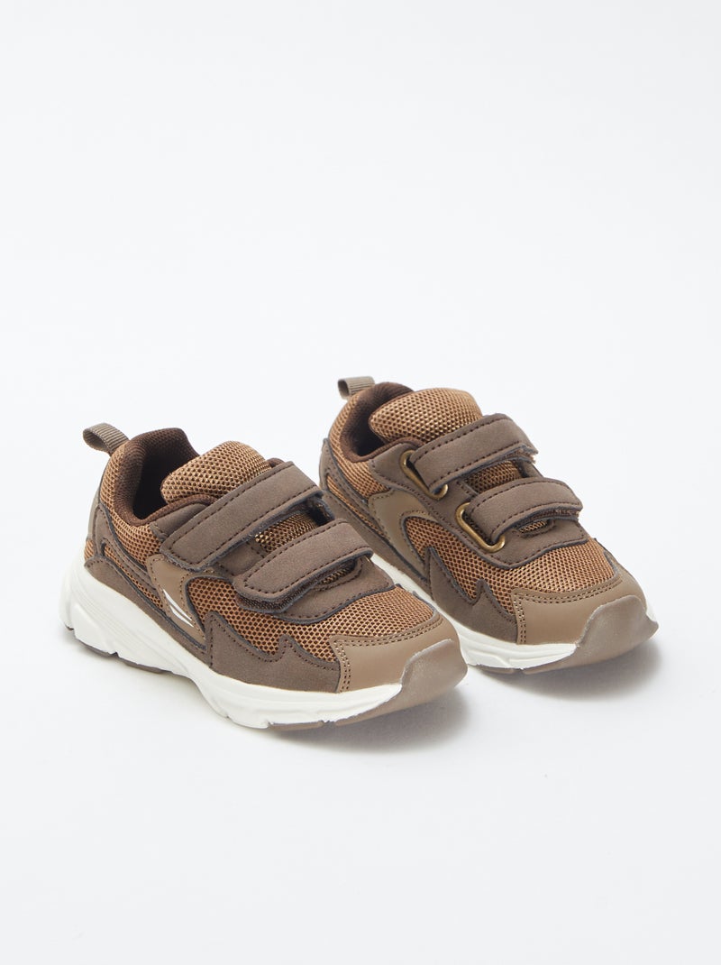 Sneakers met klittenband Bruin - Kiabi