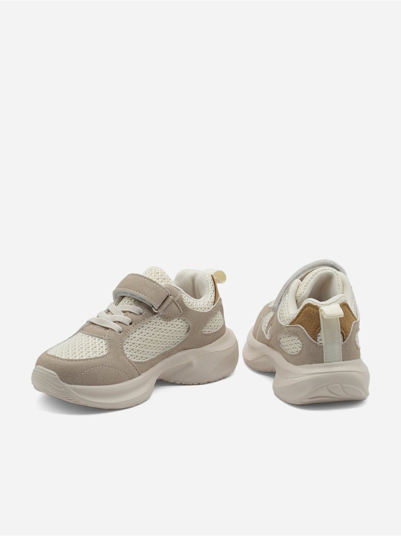 Sneakers met klittenband Crème - Kiabi