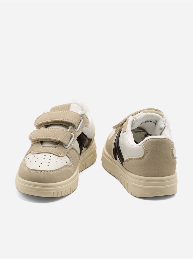 Sneakers met klittenband Crème - Kiabi