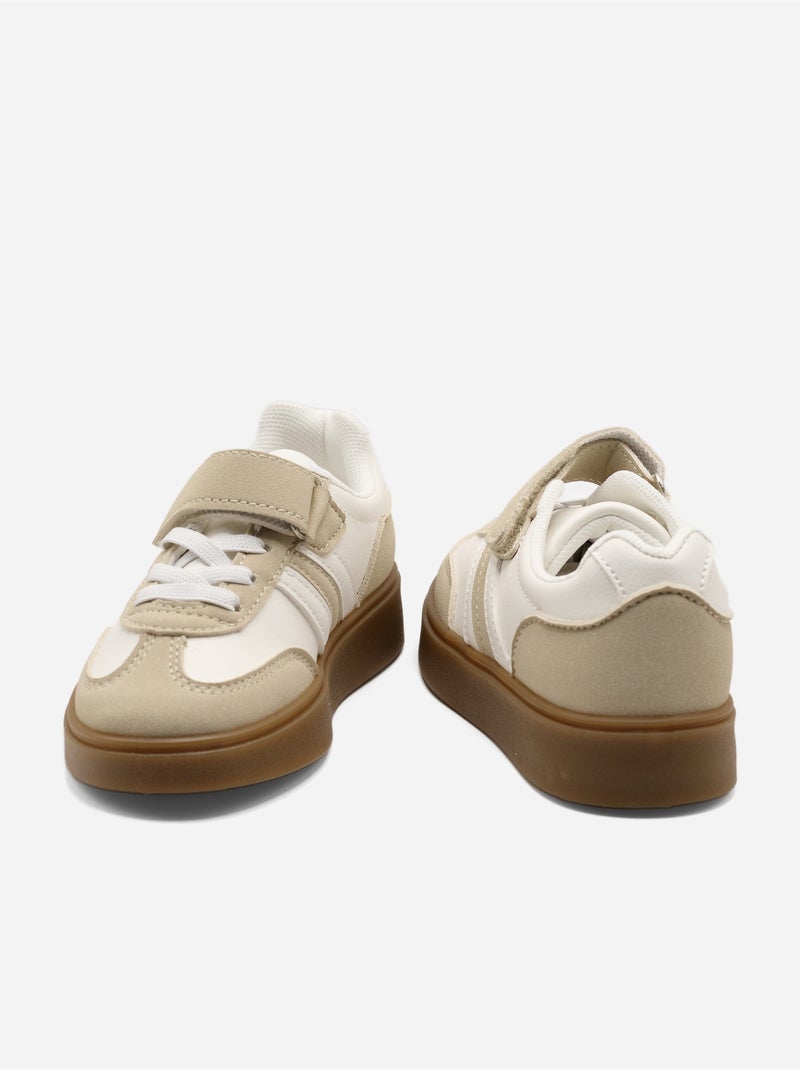 Sneakers met klittenband Crème - Kiabi