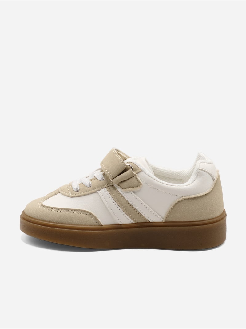 Sneakers met klittenband Crème - Kiabi