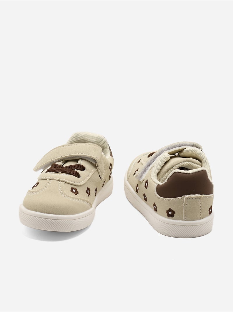 Sneakers met klittenband Crème - Kiabi