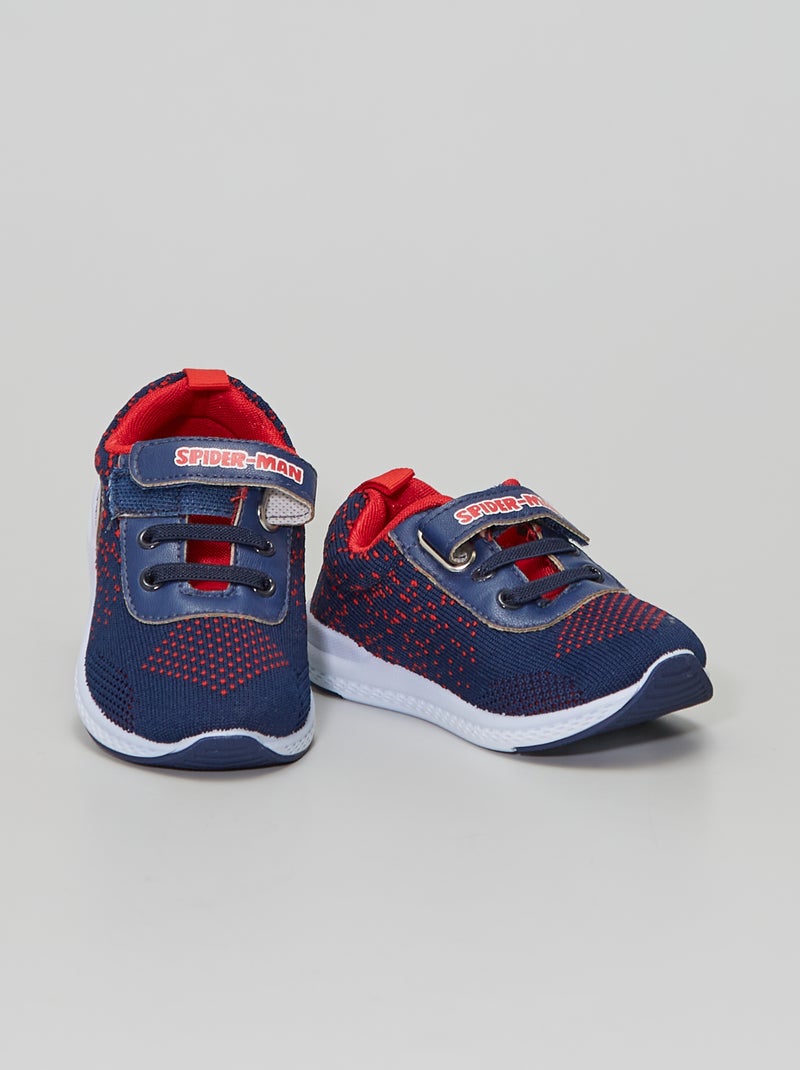 Sneakers met klittenband en Spider-Man-print blauw - Kiabi