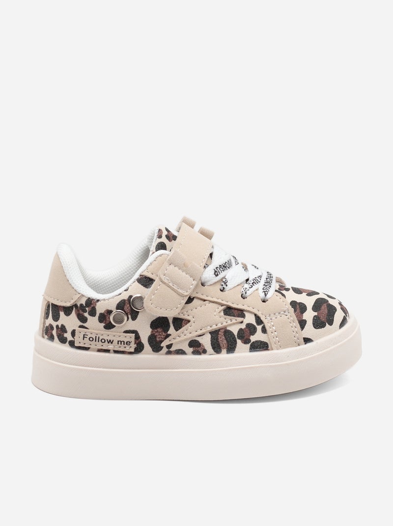 Sneakers met klittenband Havanabruin - Kiabi