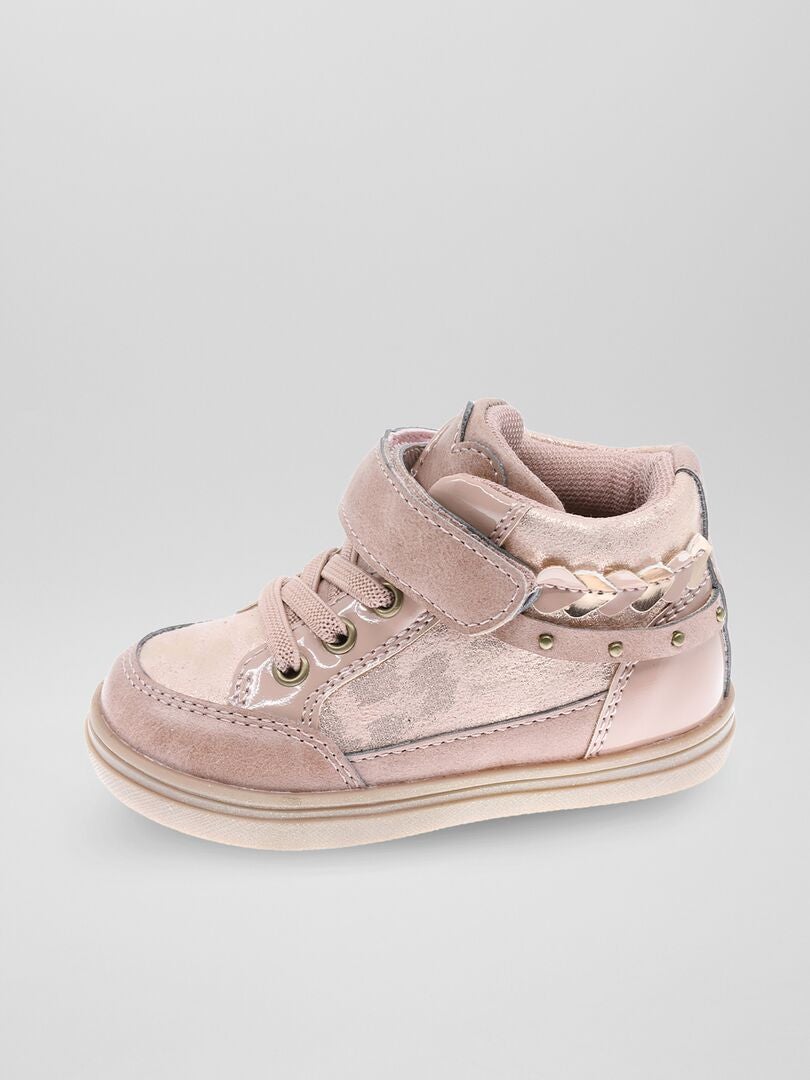Sneakers met klittenband roze - Kiabi