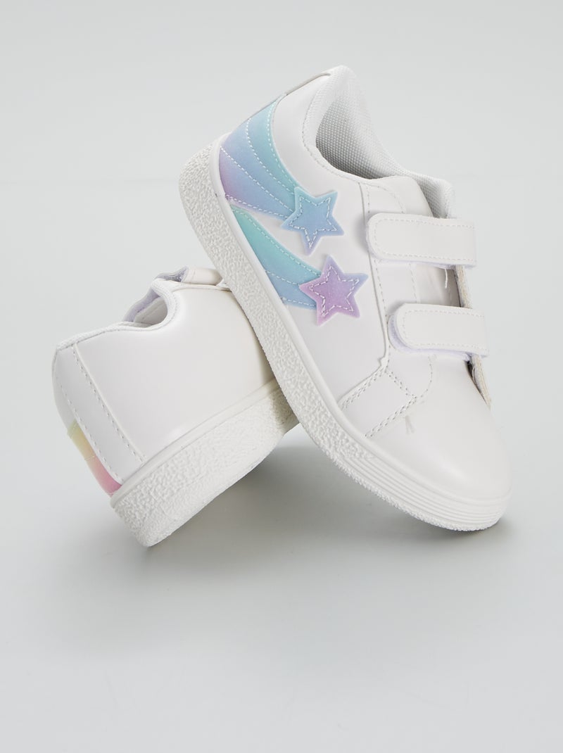 Sneakers met klittenbanden wit - Kiabi