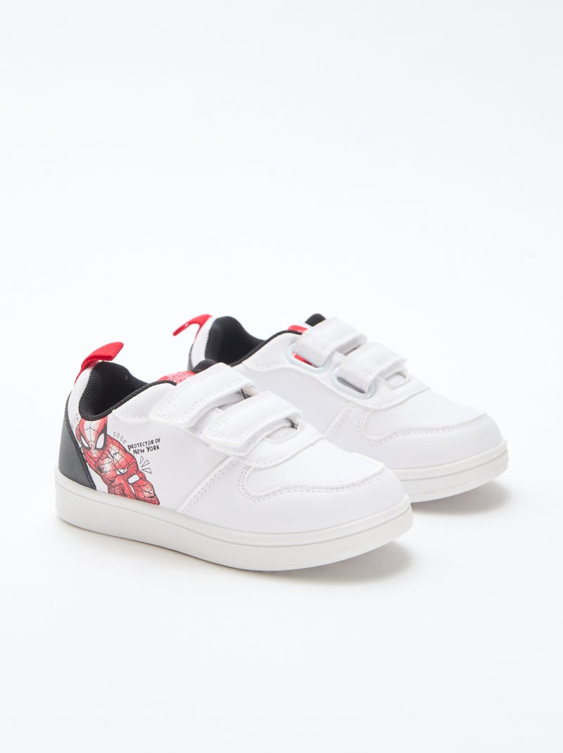Sneakers met klittenbandsluiting en Marvel/Spider Man-print wit - Kiabi