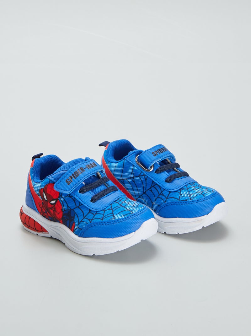 Sneakers met lichtgevende zool 'Spider-Man' BLAUW - Kiabi