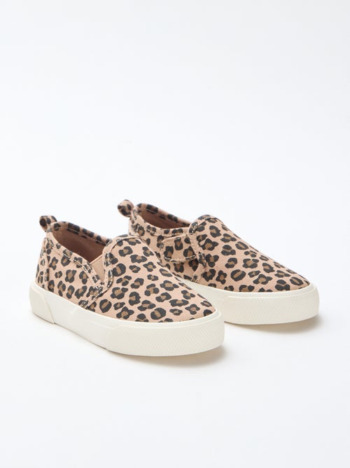 Sneakers met luipaardprint | Slip-onmodel - Kiabi