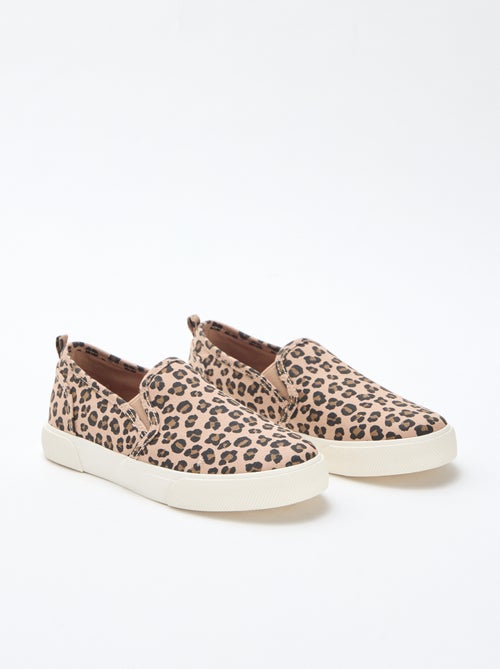Sneakers met luipaardprint | Slip-onmodel - Kiabi