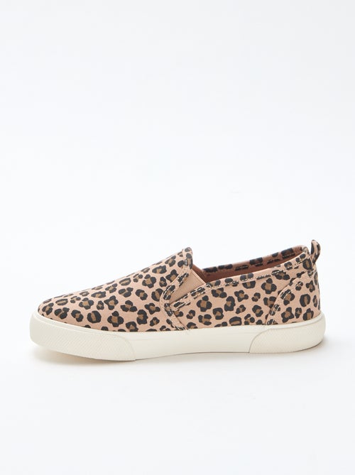 Sneakers met luipaardprint | Slip-onmodel - Kiabi