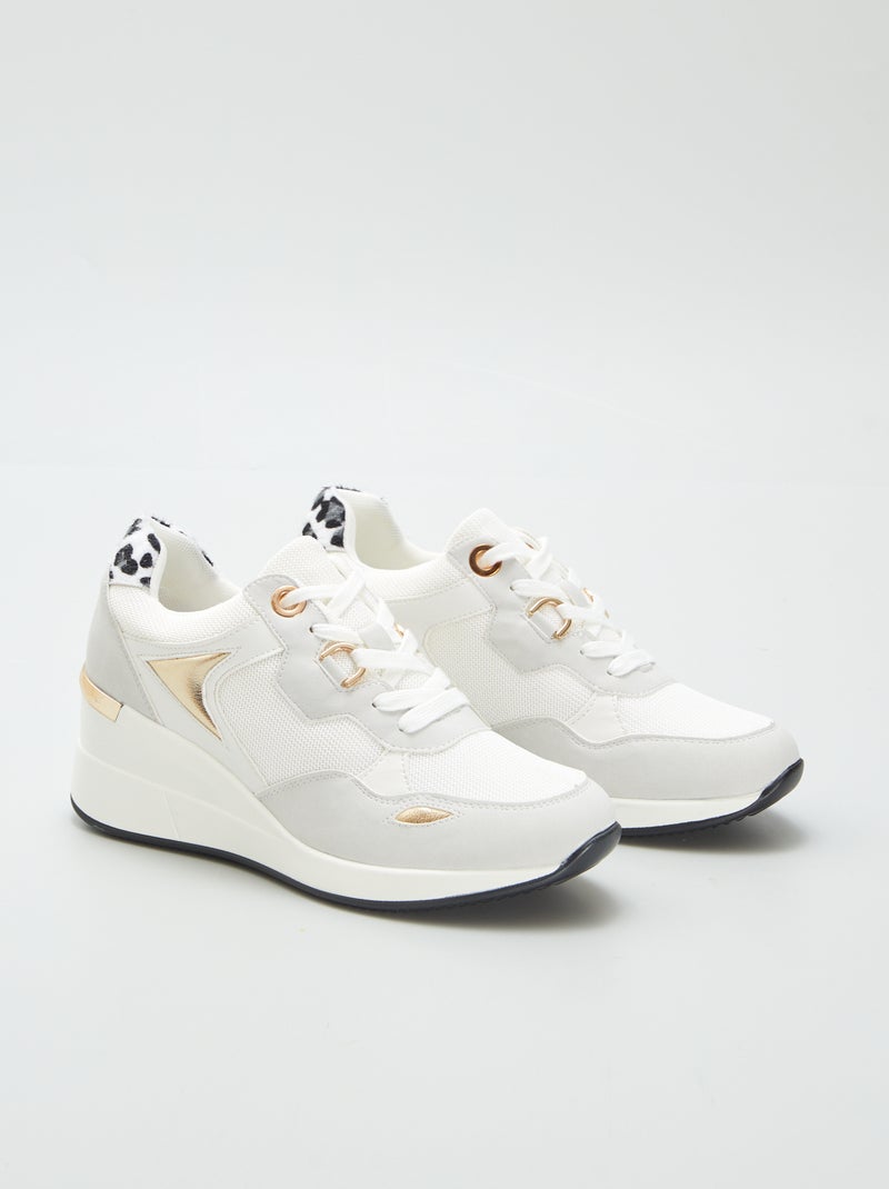 Sneakers met sleehak WIT - Kiabi