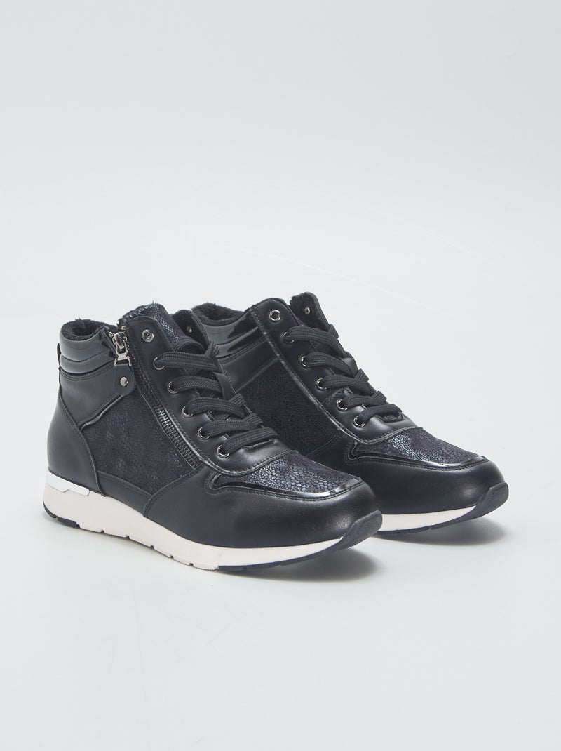 Sneakers met sleehak ZWART - Kiabi