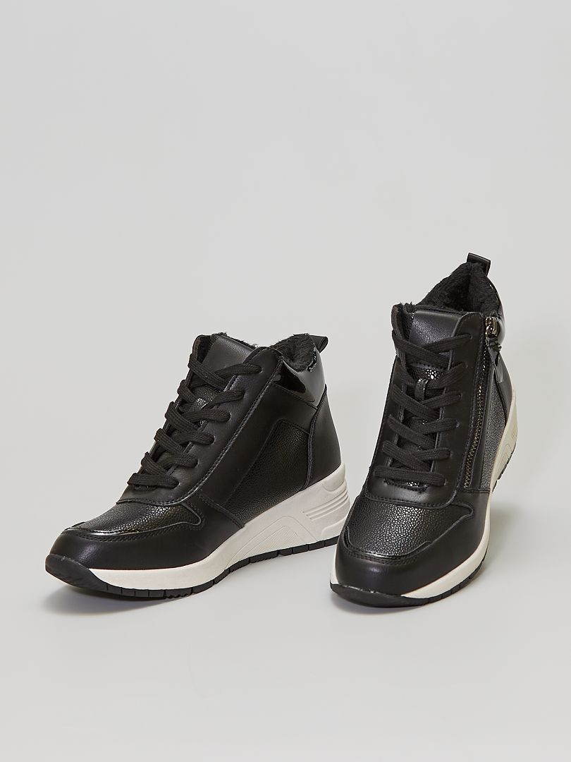 laat staan dik breng de actie Sneakers met sleehak - zwart - Kiabi - 27.00€