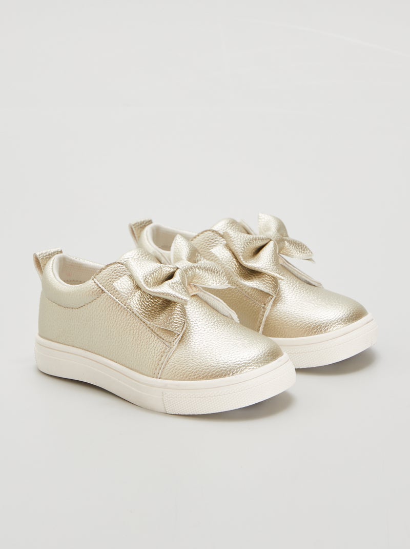 Sneakers met strik BIEGE - Kiabi