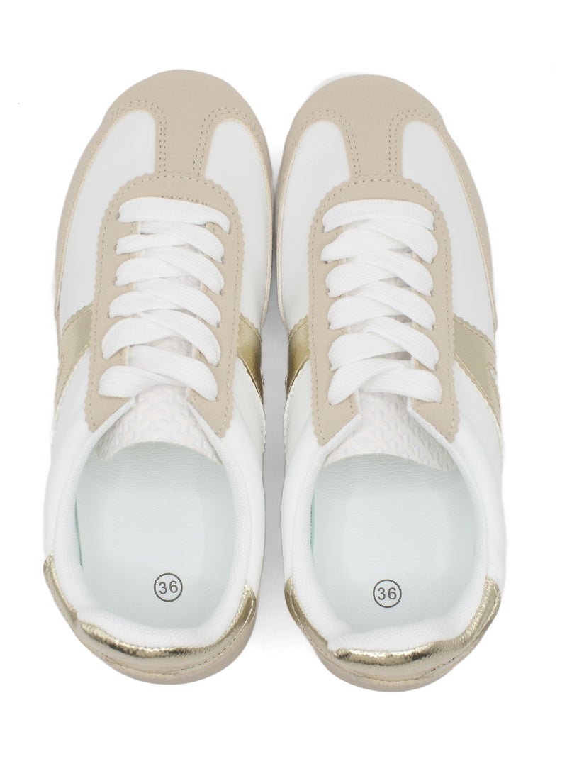 Sneakers met veters Beige - Kiabi