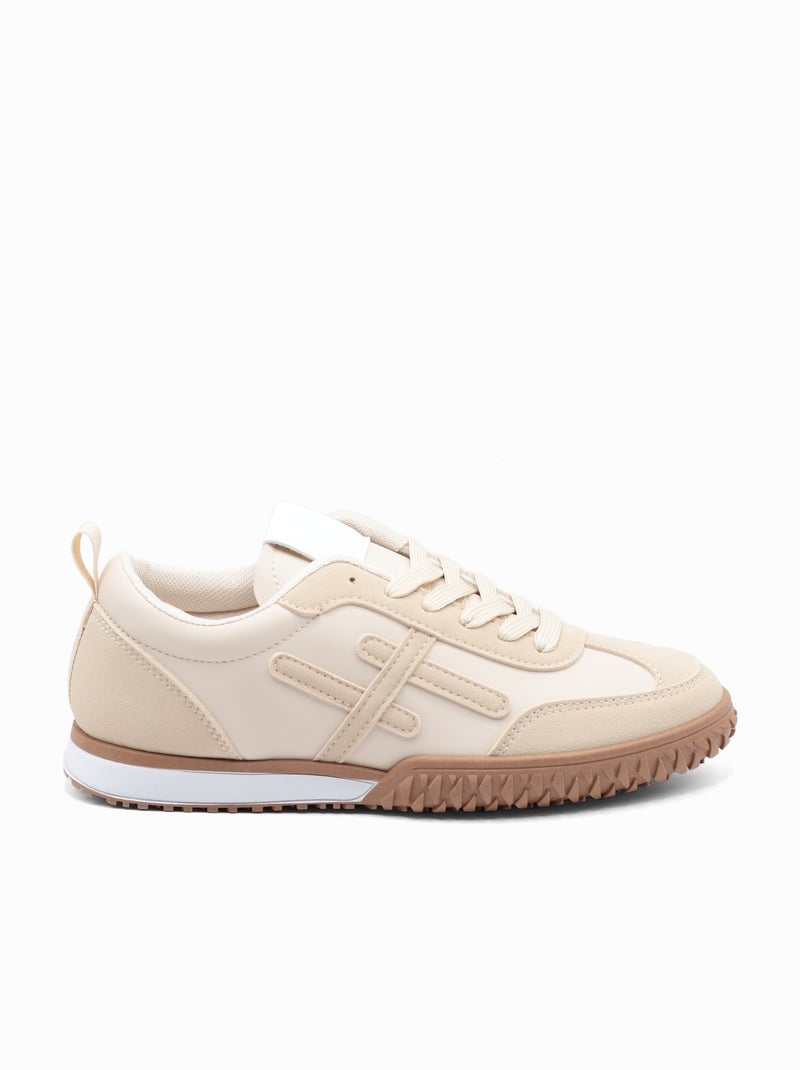 Sneakers met veters Beige - Kiabi