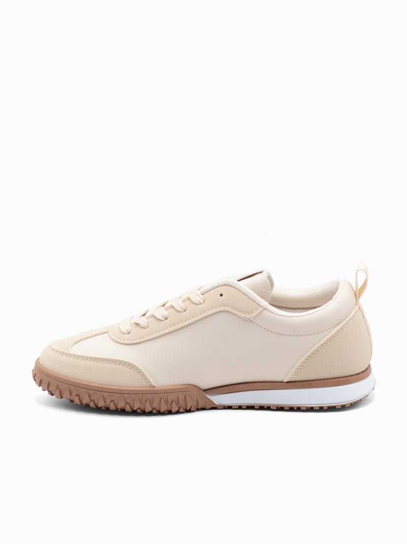 Sneakers met veters Beige - Kiabi