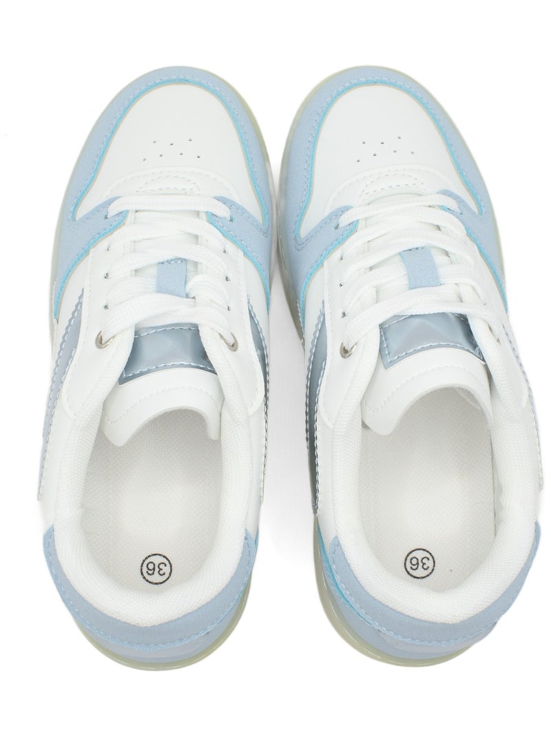 Sneakers met veters Blauw - Kiabi