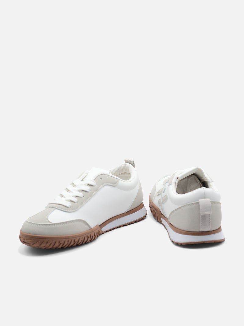 Sneakers met veters Grijs - Kiabi