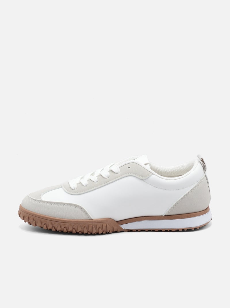 Sneakers met veters Grijs - Kiabi