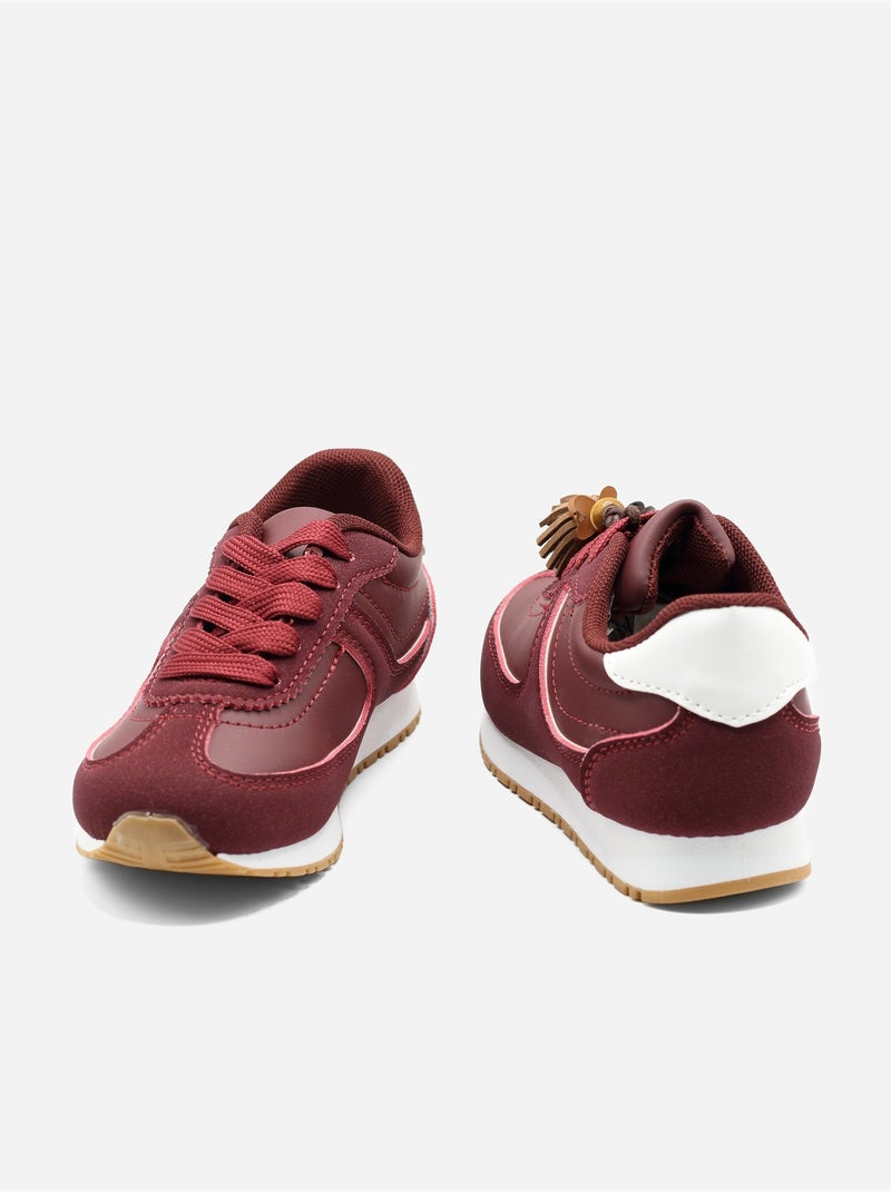 Sneakers met veters Rood - Kiabi