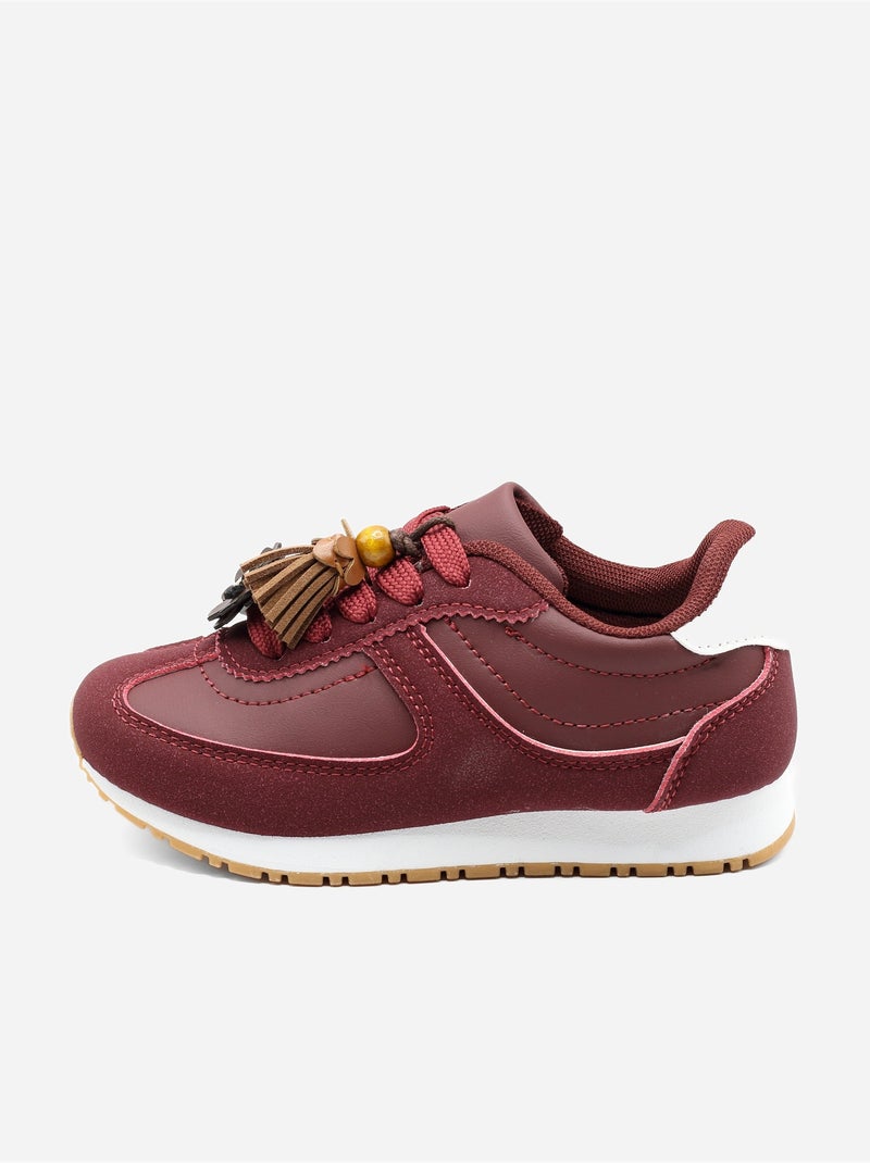 Sneakers met veters Rood - Kiabi