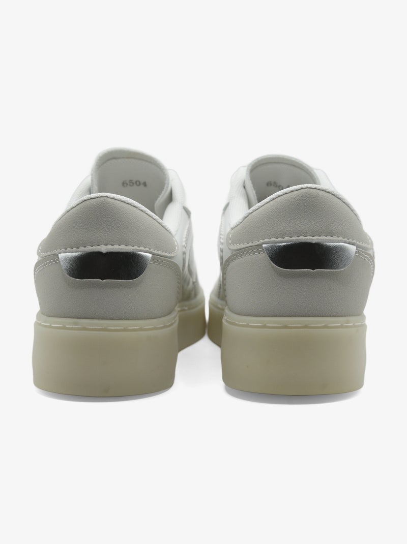 Sneakers met veters Wit Grijs - Kiabi