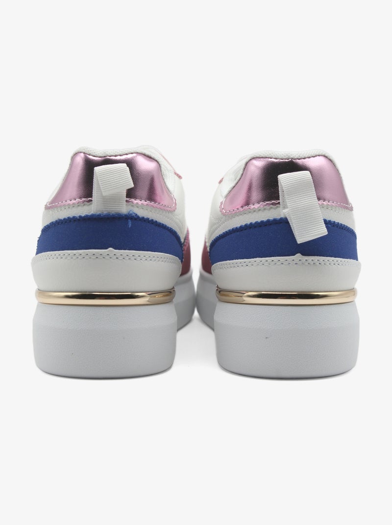 Sneakers met veters Wit Roze - Kiabi