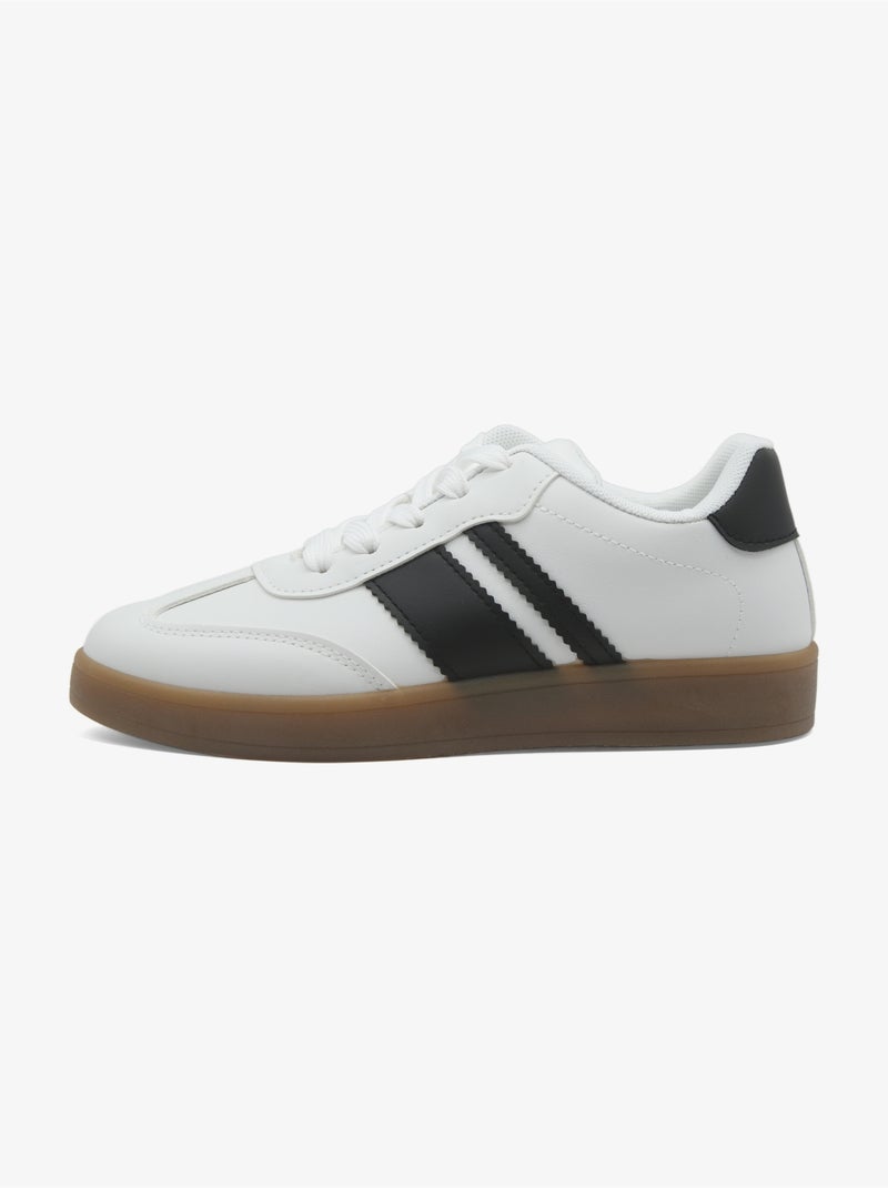 Sneakers met veters Wit Zwart - Kiabi