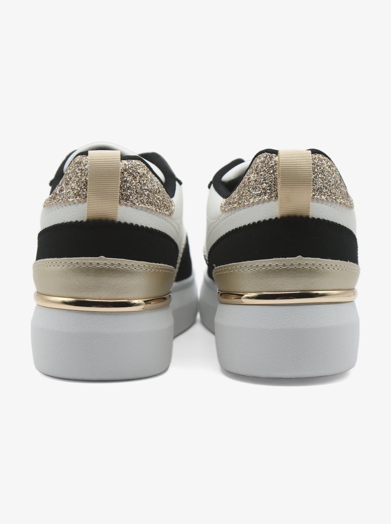 Sneakers met veters Wit Zwart - Kiabi