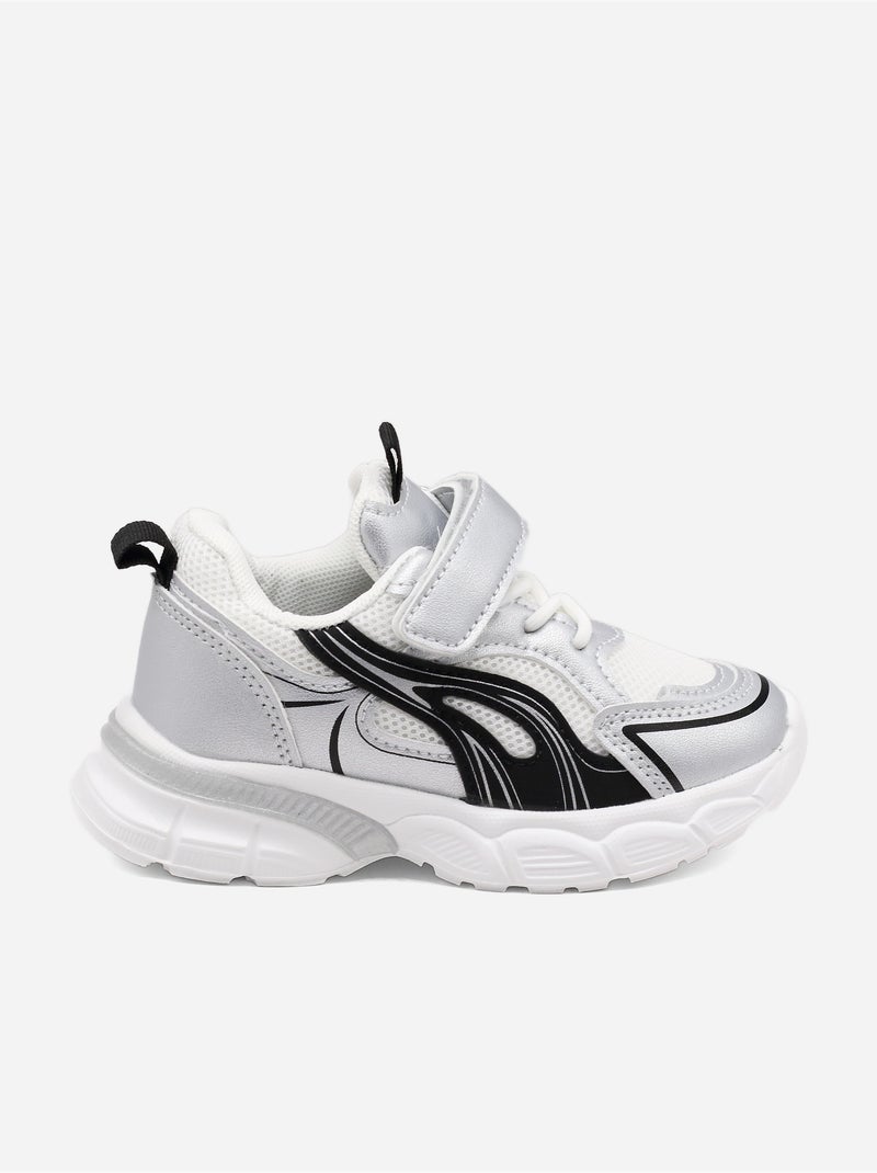 Sneakers met veters Zilver - Kiabi