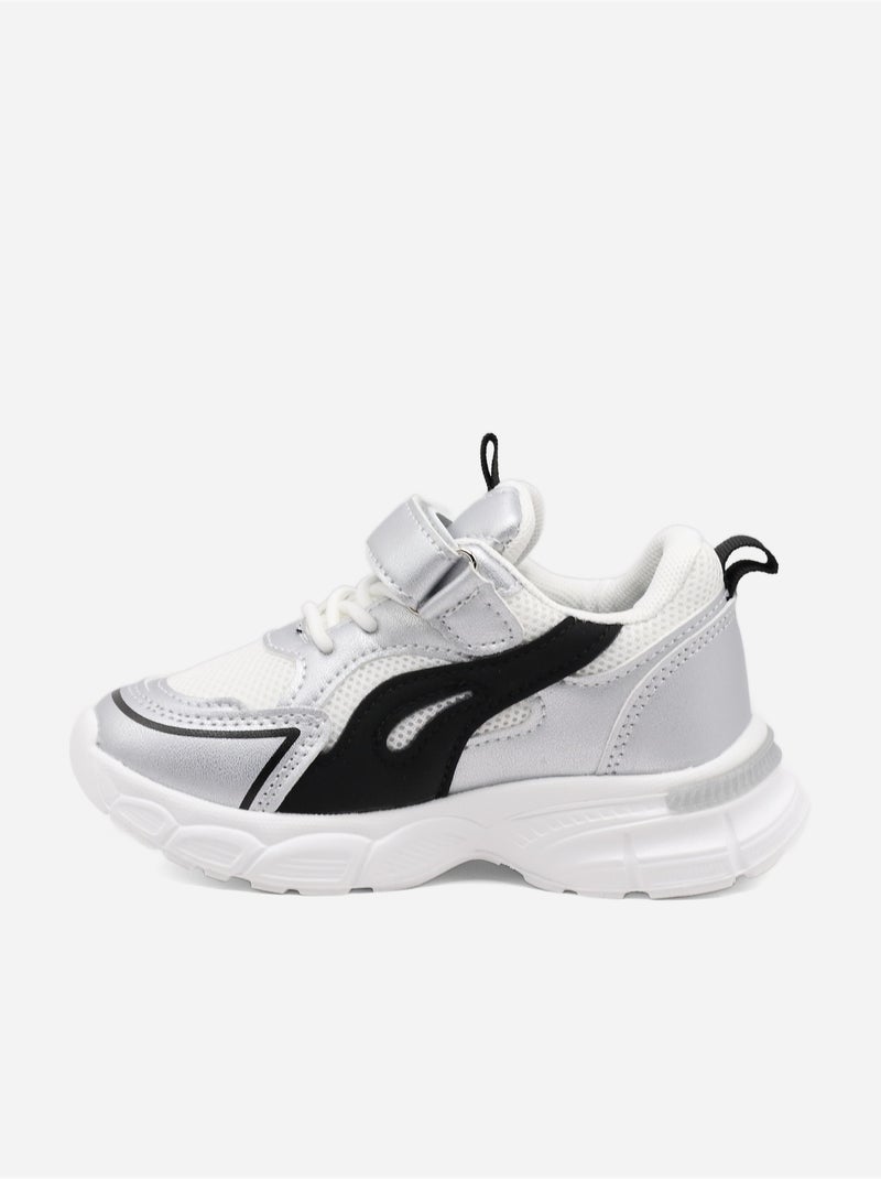 Sneakers met veters Zilver - Kiabi