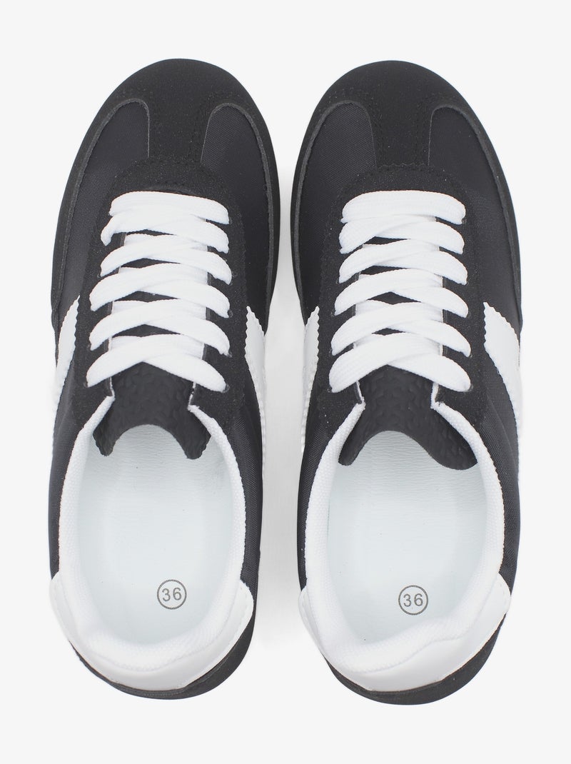 Sneakers met veters Zwart - Kiabi
